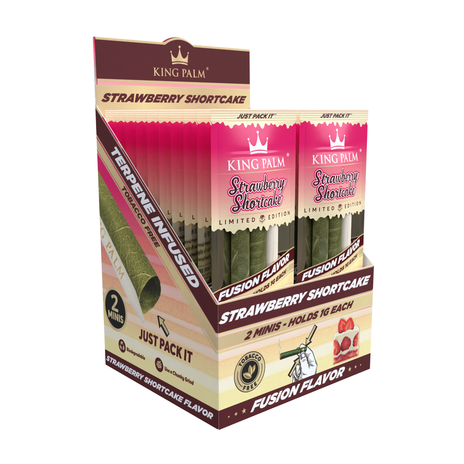 King Palm Mini Strawberry Shortcake 2er-Pack schräg aufgenommen