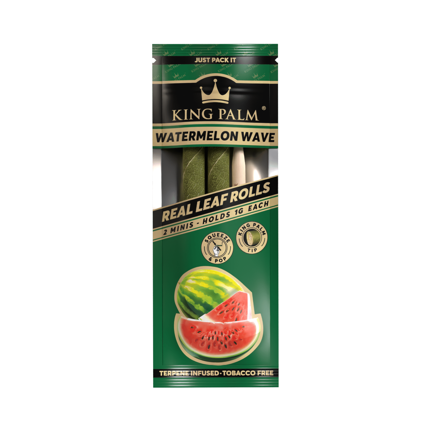 King Palm Mini Watermelon Wave Real Leaf Rolls 2 Stück