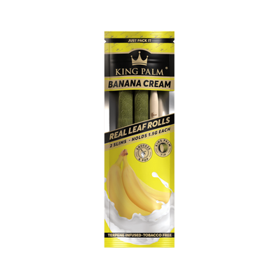 King Palm Slim Banana Cream Real Leaf Rolls 2 Stück