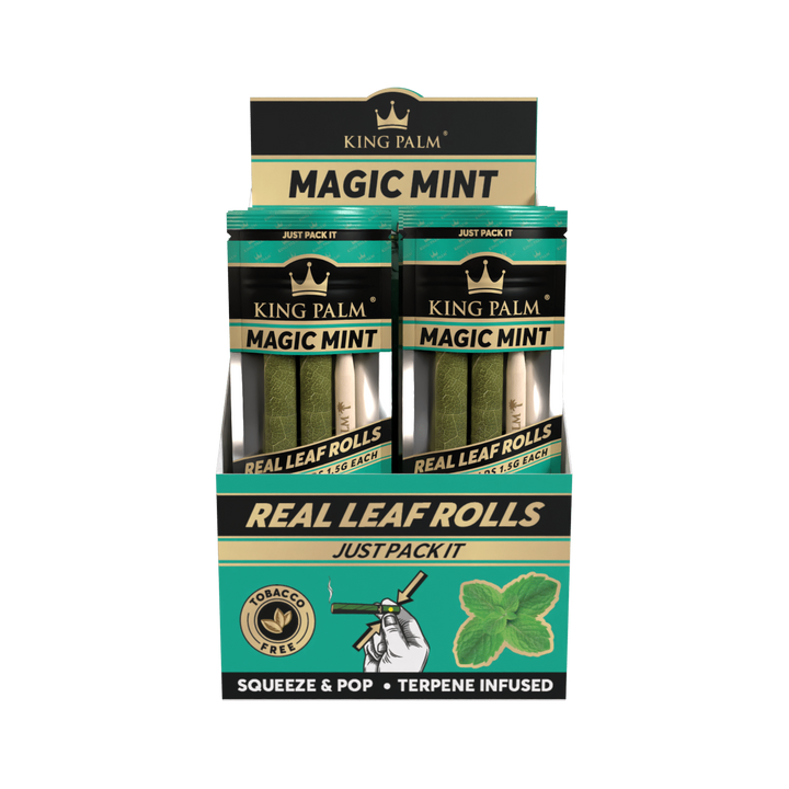 King Palm Magic Mint Display schräg mit 20 Packungen