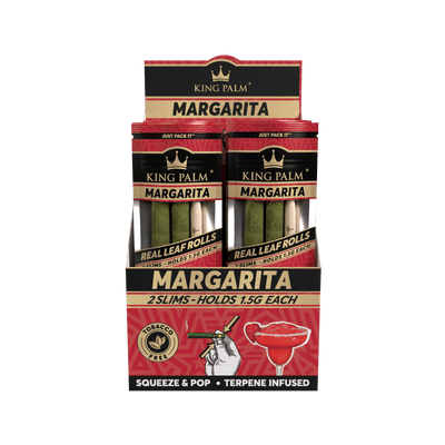 King Palm Slim Margarita Display schräg mit 20 Packungen