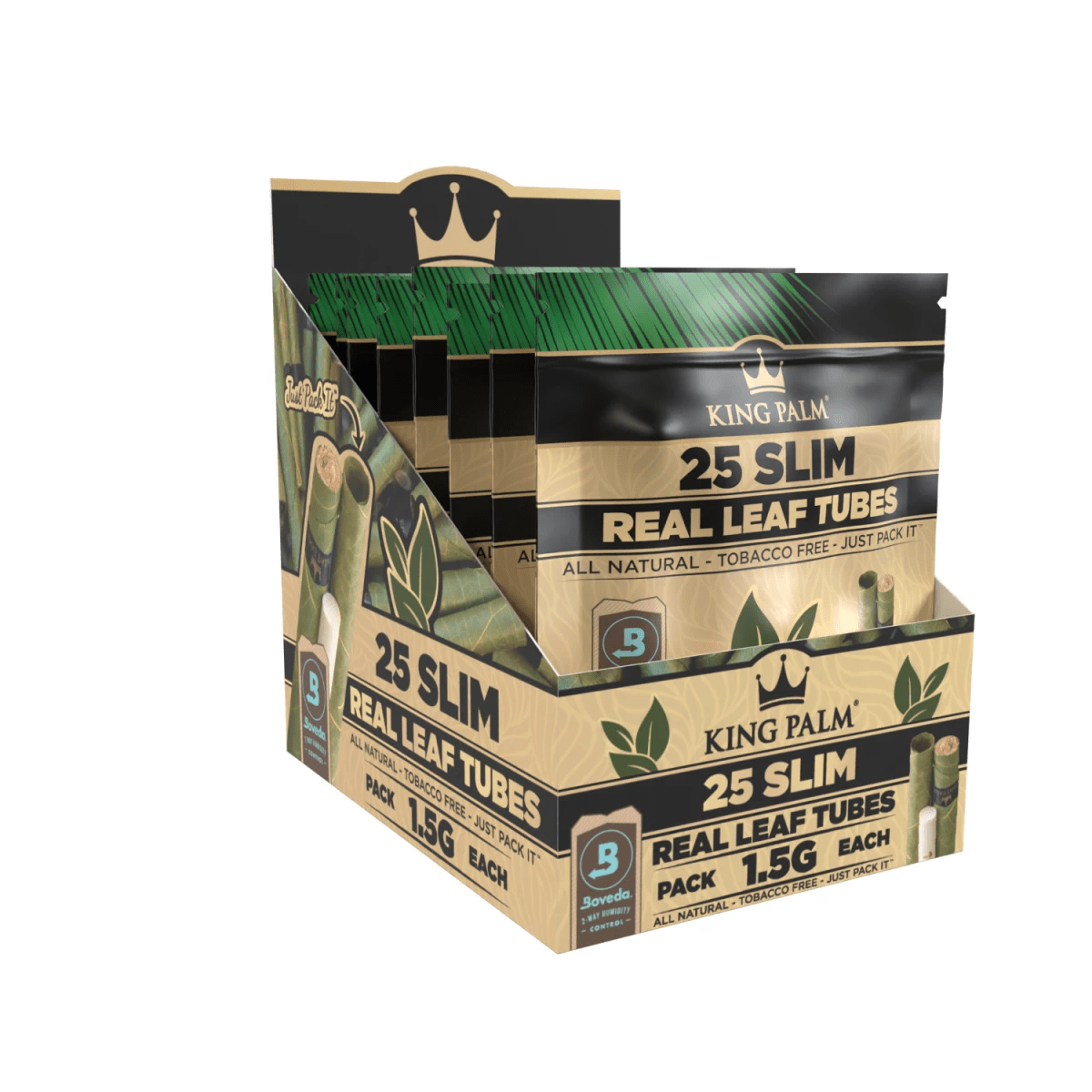 King Palm Slim Natural 25 Stück Packung schräg aufgenommen