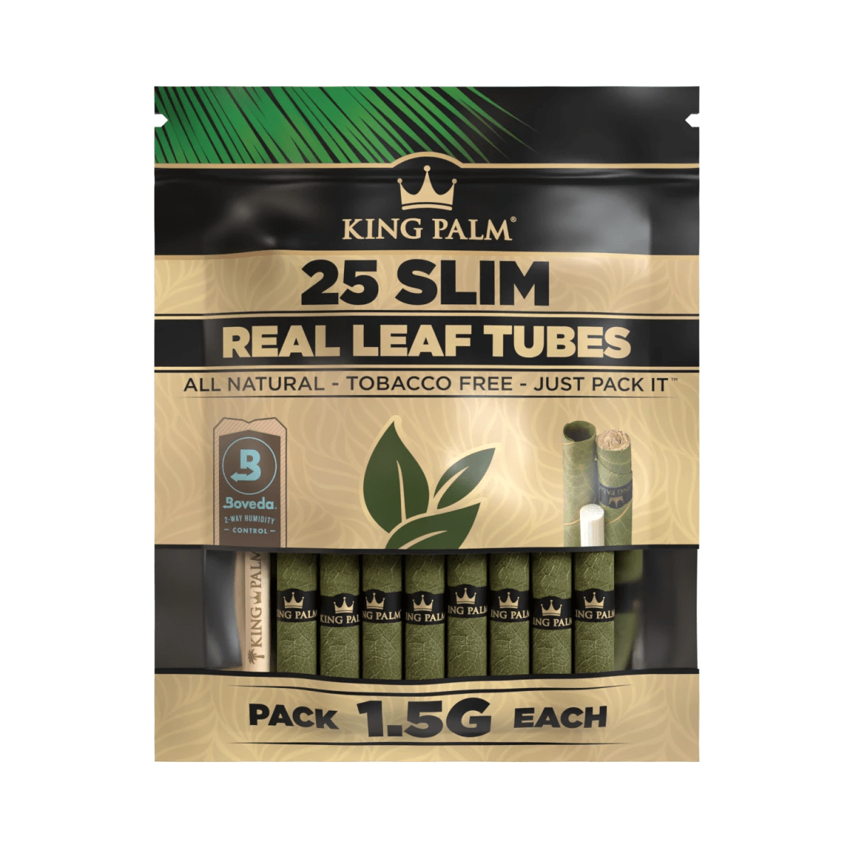 King Palm Slim Natural 25 Stück Packung Frontansicht