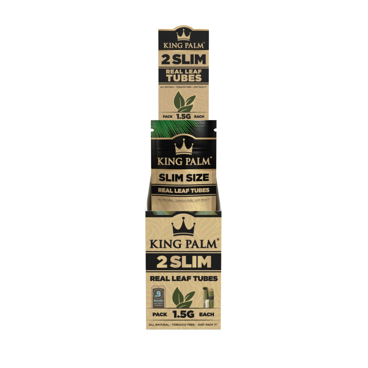 King Palm Slim Natural Display mit 20 Packungen