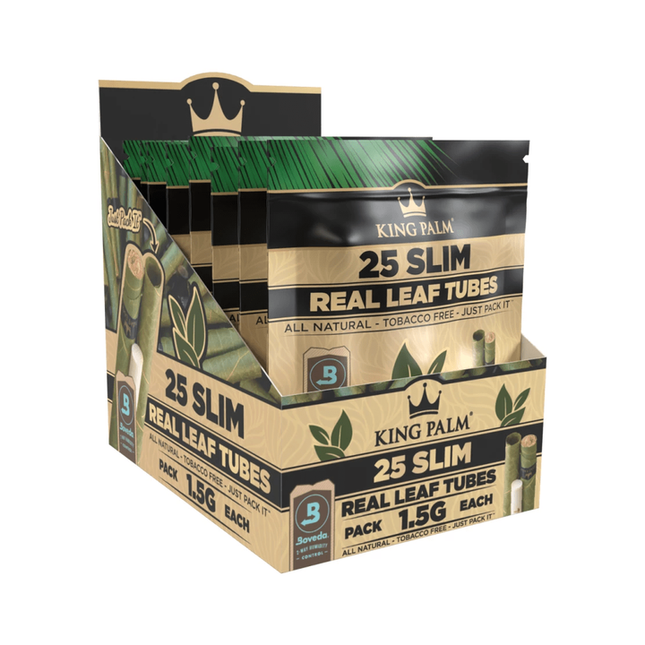 King Palm Slim Natural 25 Stück Packung schräg aufgenommen