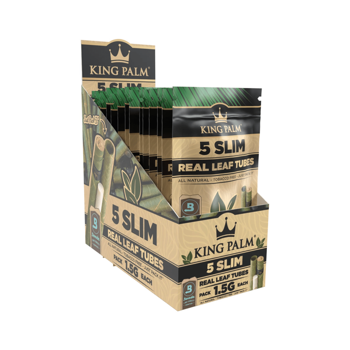 King Palm Slim Natural Display schräg, 15 Packungen