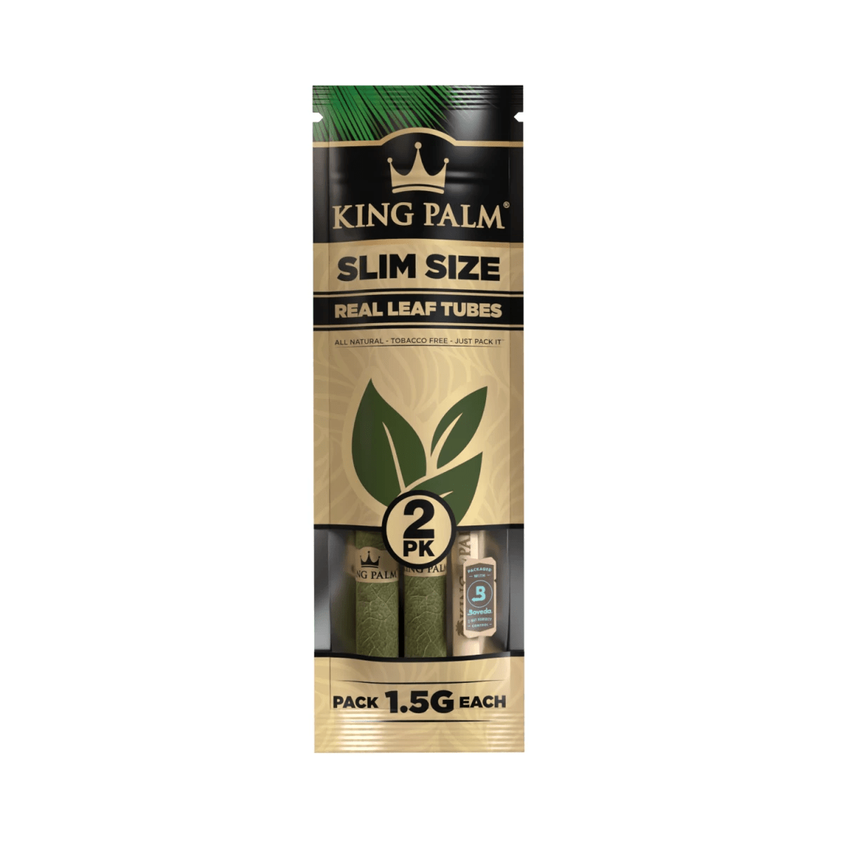 King Palm Slim Natural Real Leaf Tubes 2er-Pack