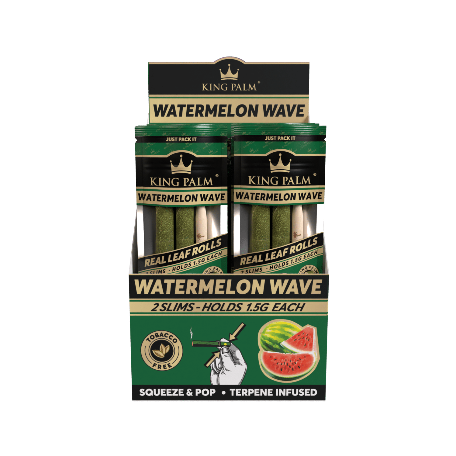 King Palm Slim Watermelon Wave Display mit 20 Packungen