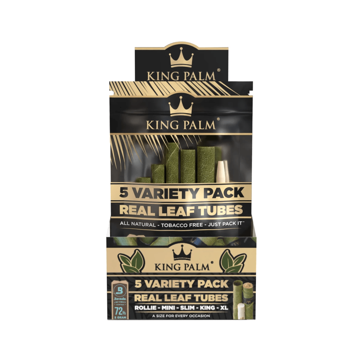 King Palm Variety Pack Natural Display mit 15 Packungen