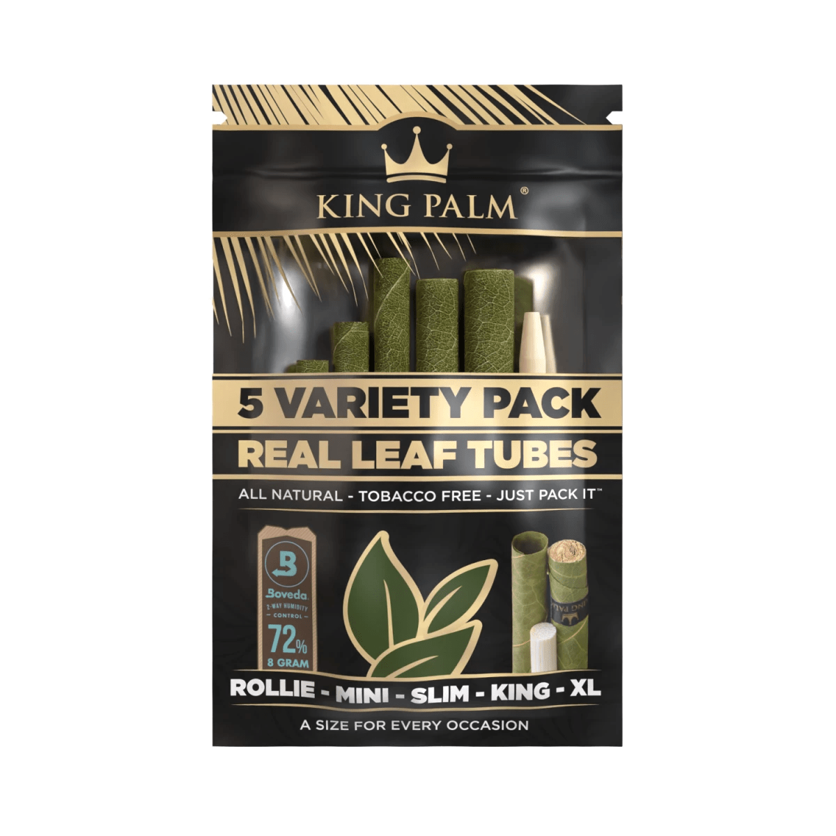 King Palm Variety Pack Natural 5 Real Leaf Tubes Packung