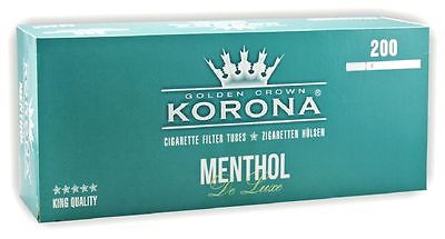 Korona Deluxe Menthol Zigarettenhülsen, 200 Stück