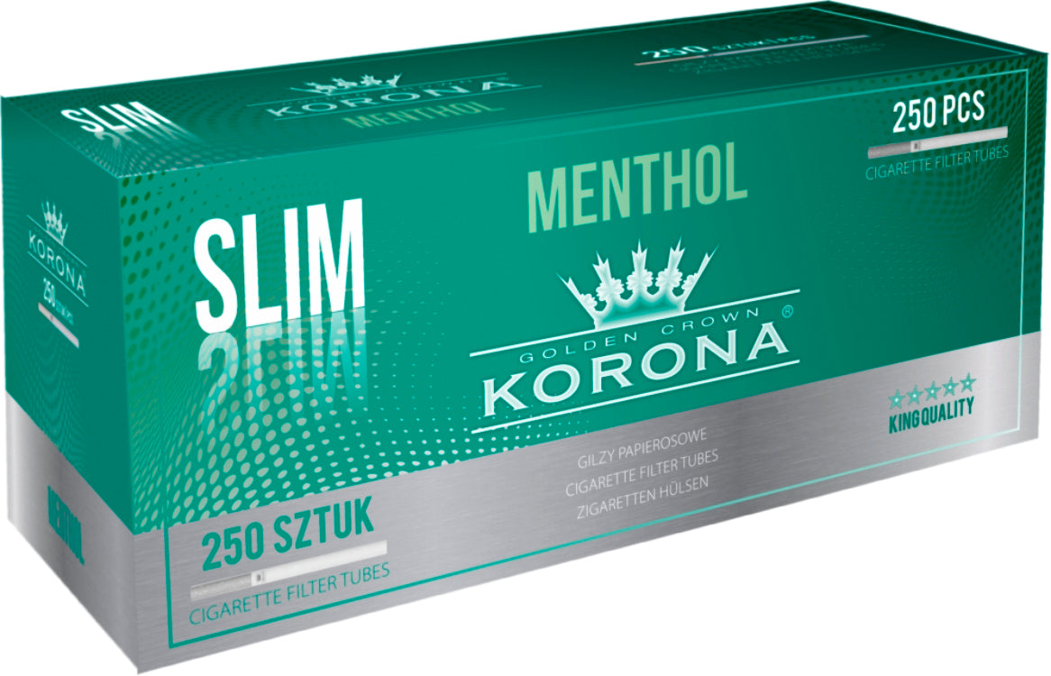 Korona Slim Zigarettenhülsen Menthol, 250 Stück