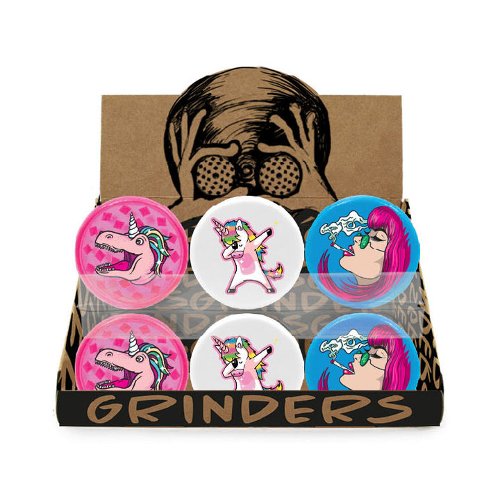 Kunststoff-Grinder mit Tips in Pink, 2-teilig, 55 mm