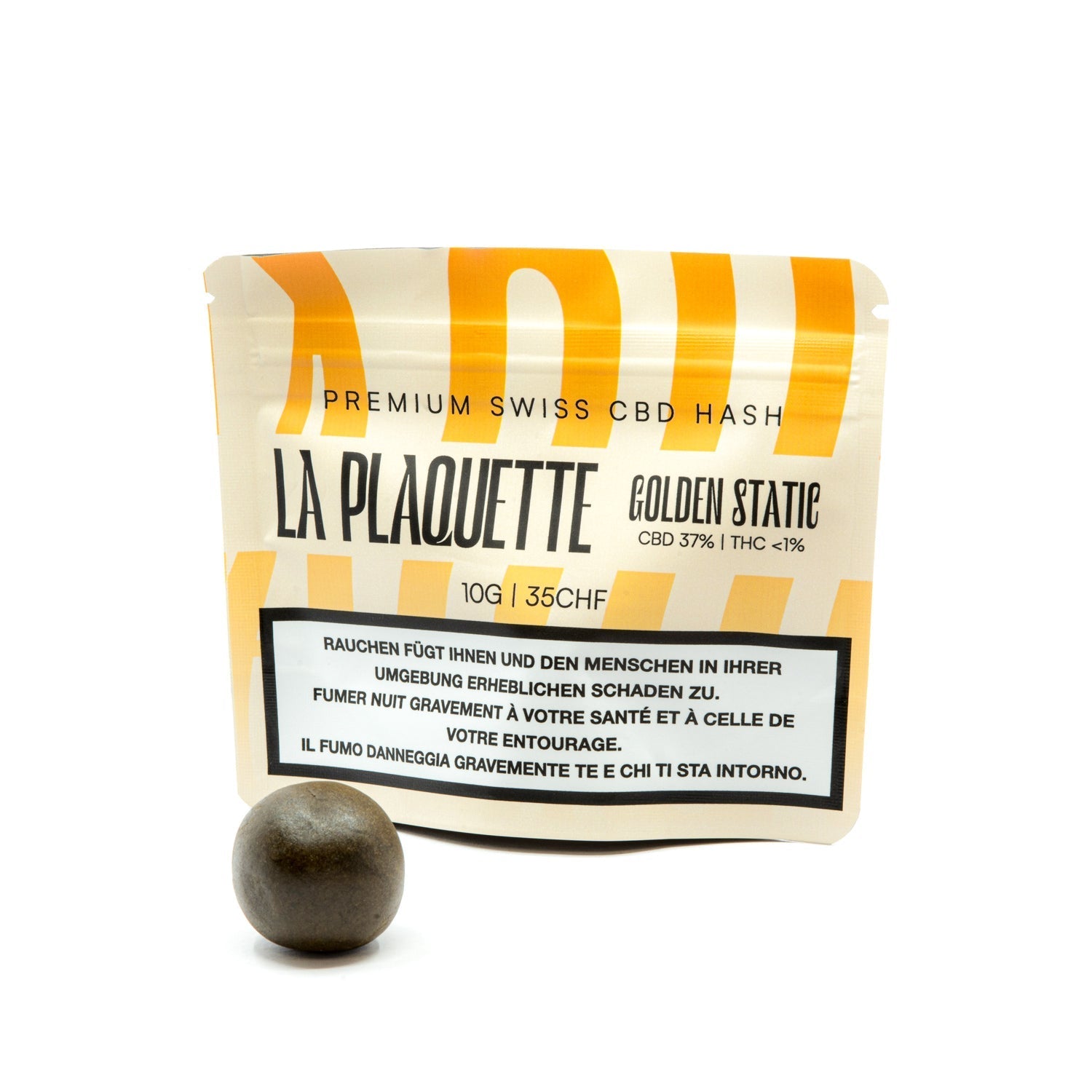 La Plaquette Golden Static CBD Hash 10g Verpackung