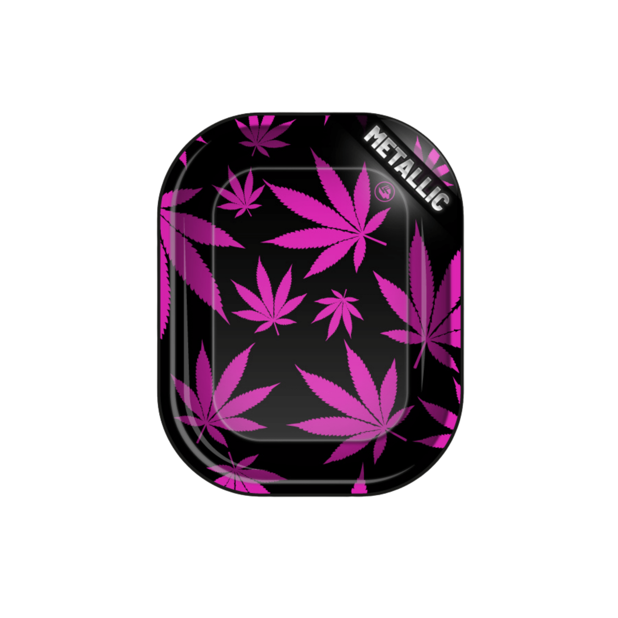 Rolling Tray Leaves Pink 18×14 cm mit Blätterdesign