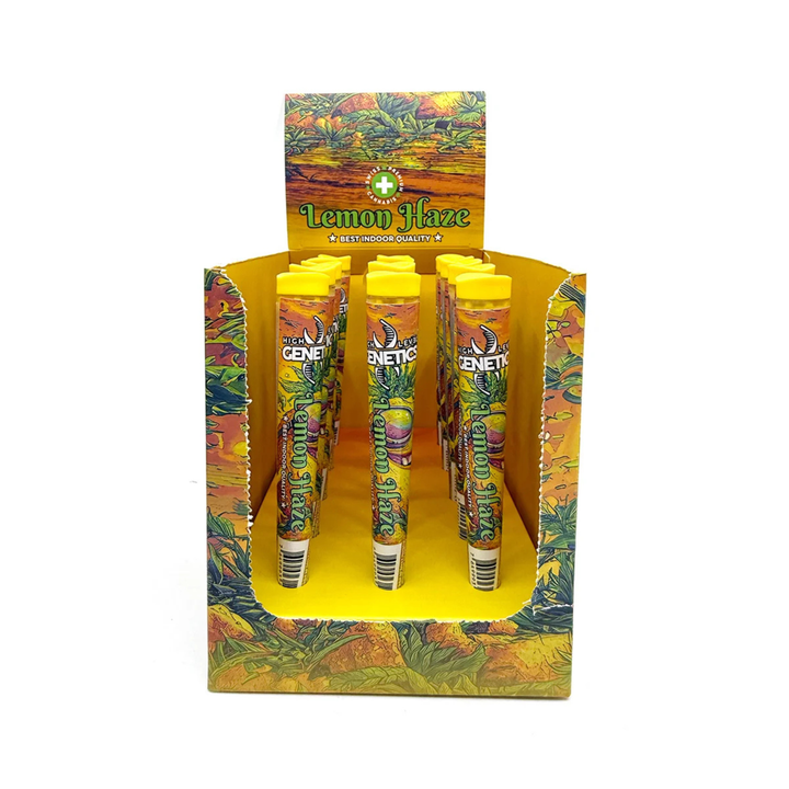 Lemon Haze CBD Pre-Roll Verpackung von High Level Genetics