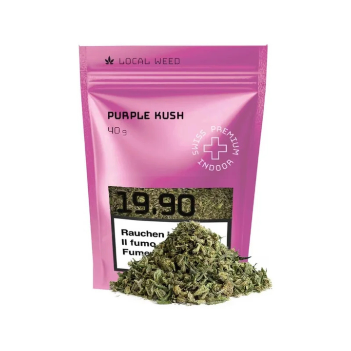 Local Weed Purple Kush CBD Trim 40g Packung