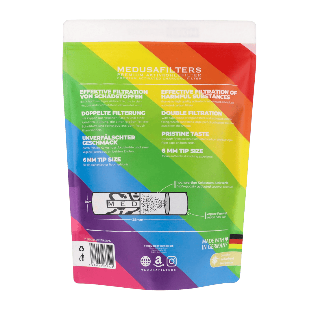 Medusa - 1000er Pack - MIXED RAINBOW - Hybrid Aktivkohlefilter kaufen bei rauchwerk.ch