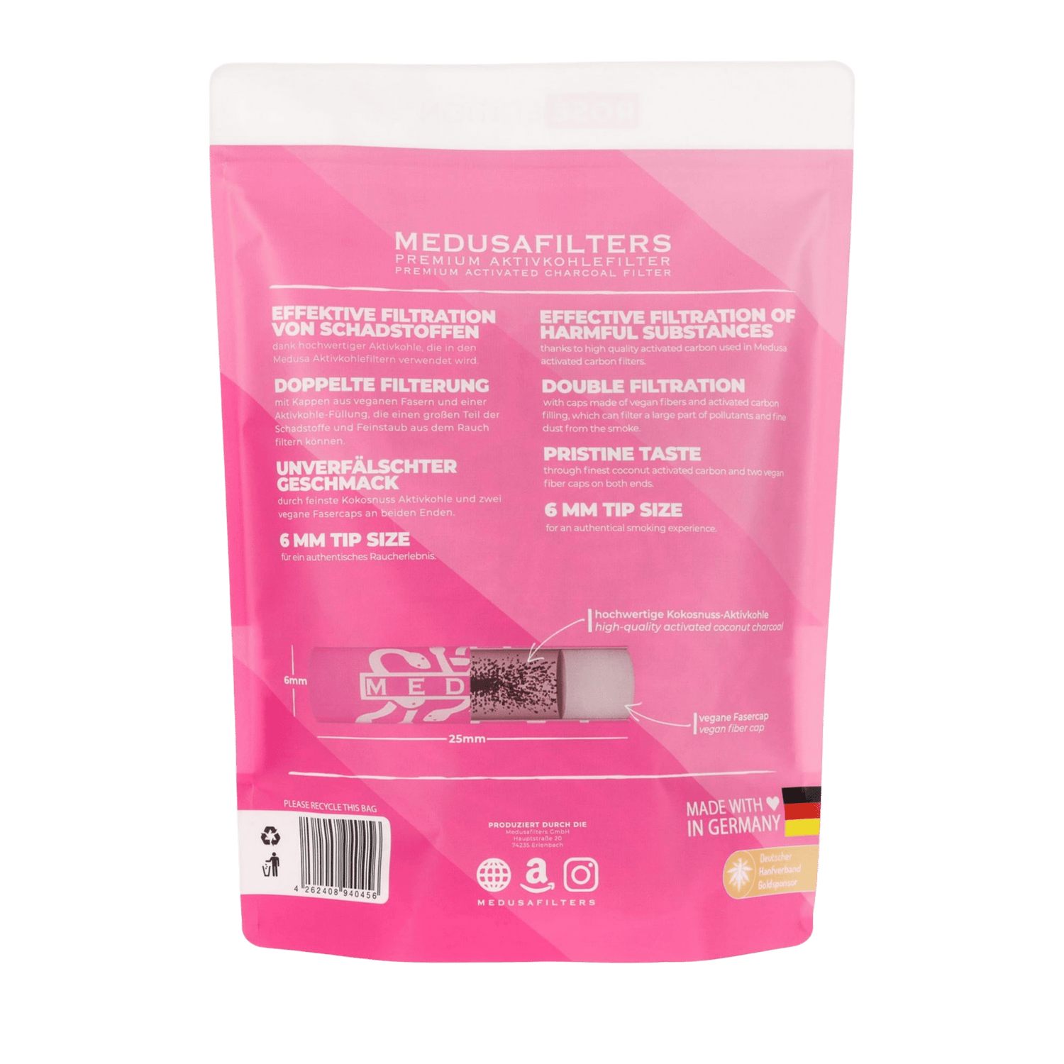 Medusa - 1000er Pack - ROSÉ - Hybrid Aktivkohlefilter kaufen bei rauchwerk.ch
