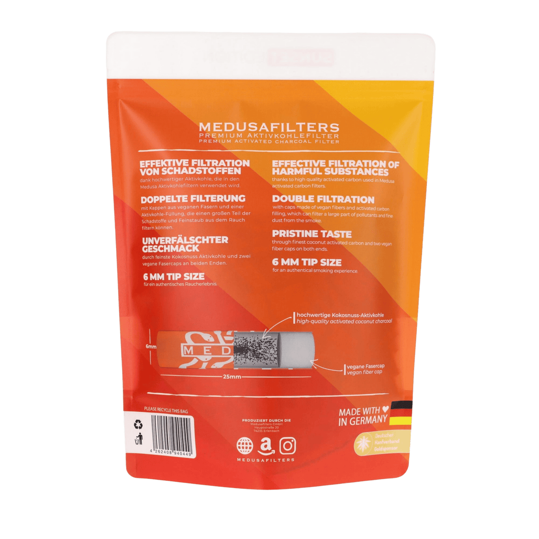 Medusa - 1000er Pack - SUNSET - Hybrid Aktivkohlefilter kaufen bei rauchwerk.ch