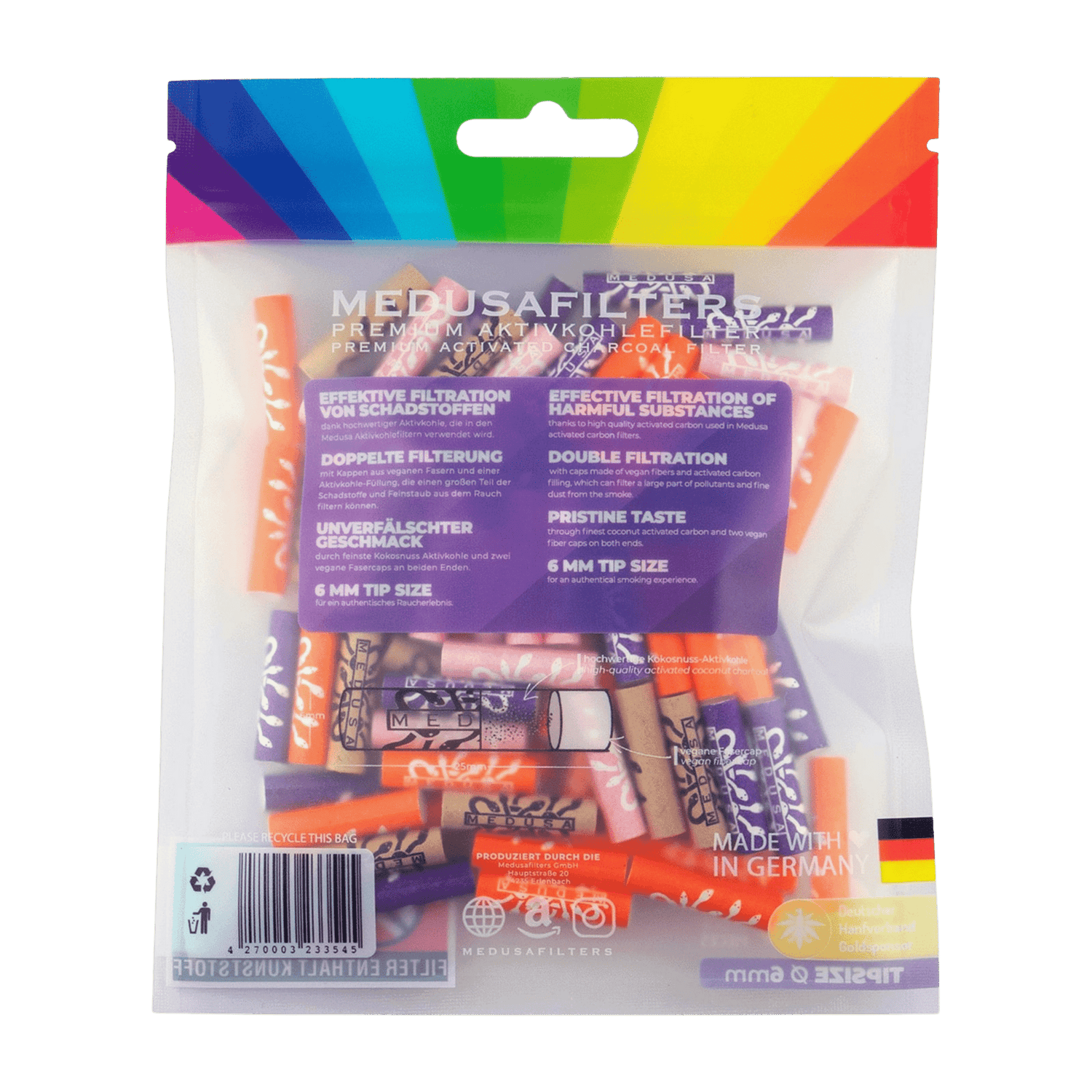 Medusa - 100er Pack - MIXED - Hybrid Aktivkohlefilter kaufen bei rauchwerk.ch