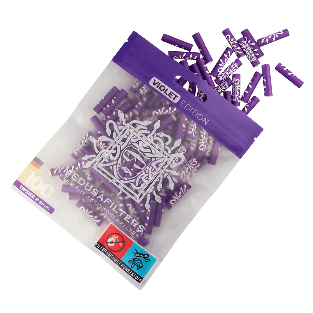 Medusa - 100er Pack - VIOLET - Hybrid Aktivkohlefilter kaufen bei rauchwerk.ch