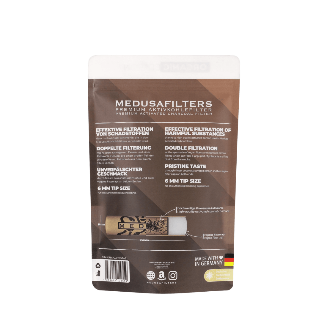 Medusa - 250er Pack - ORGANIC - Hybrid Aktivkohlefilter kaufen bei rauchwerk.ch