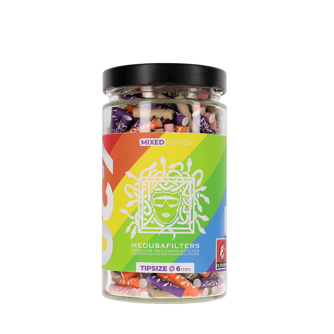 Medusa - 420er Glas - MIXED RAINBOW - Hybrid Aktivkohlefilter kaufen bei rauchwerk.ch