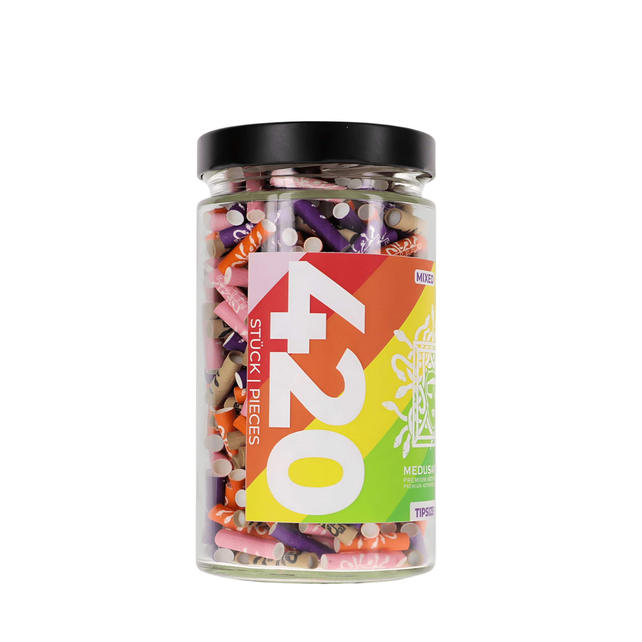 Medusa - 420er Glas - MIXED RAINBOW - Hybrid Aktivkohlefilter kaufen bei rauchwerk.ch