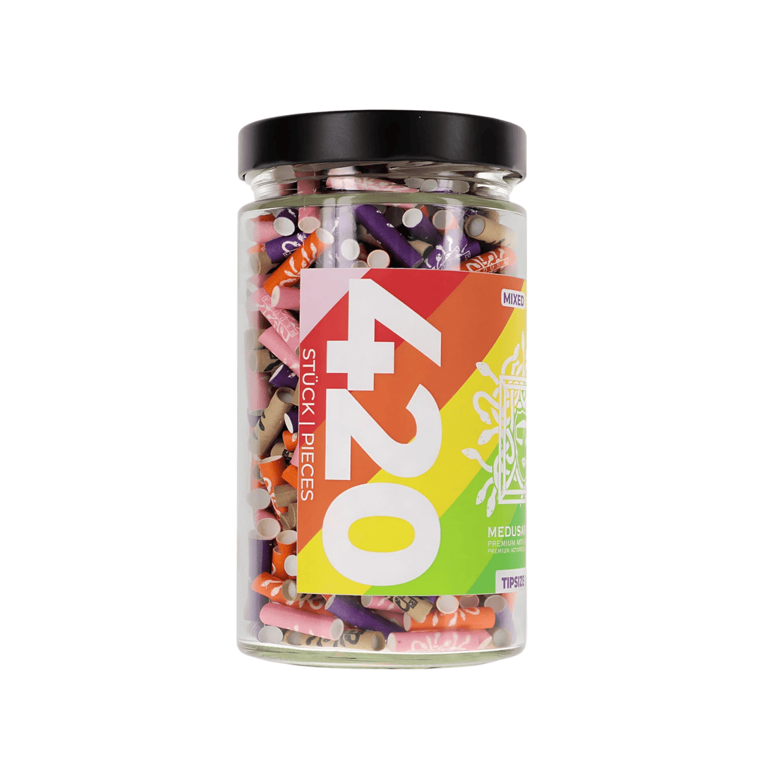 Medusa - 420er Glas - MIXED RAINBOW - Hybrid Aktivkohlefilter kaufen bei rauchwerk.ch