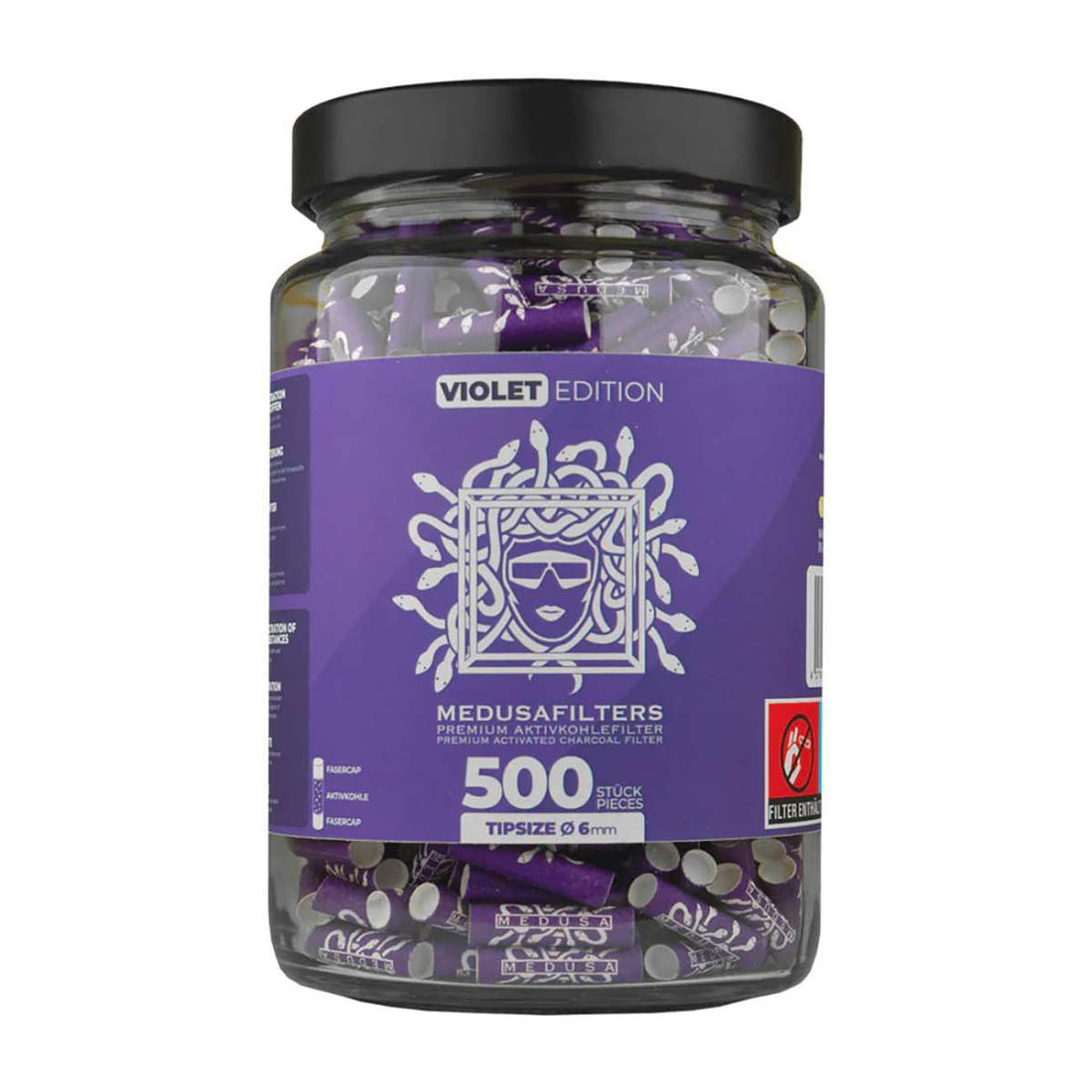 Medusa - 500er Glas - VIOLET - Hybrid Aktivkohlefilter kaufen bei rauchwerk.ch