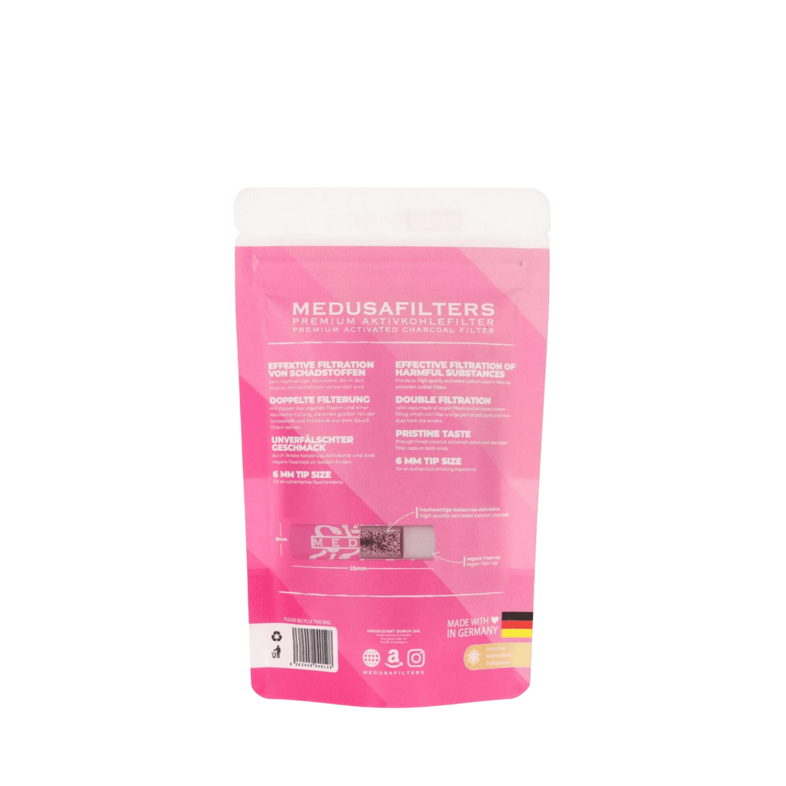 Medusa - 50er Pack - ROSÉ - Hybrid Aktivkohlefilter kaufen bei rauchwerk.ch