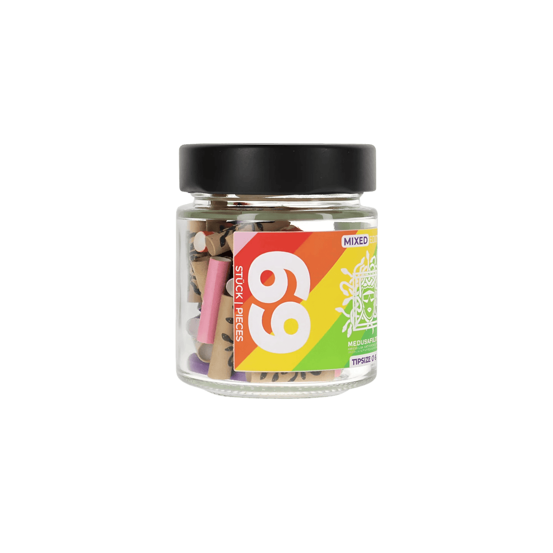 Medusa - 69er Glas - MIXED RAINBOW - Hybrid Aktivkohlefilter kaufen bei rauchwerk.ch