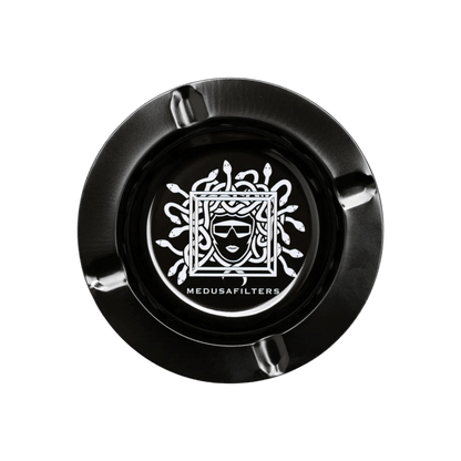 Medusa Aschenbecher schwarz aus Edelstahl, Ø 14 cm