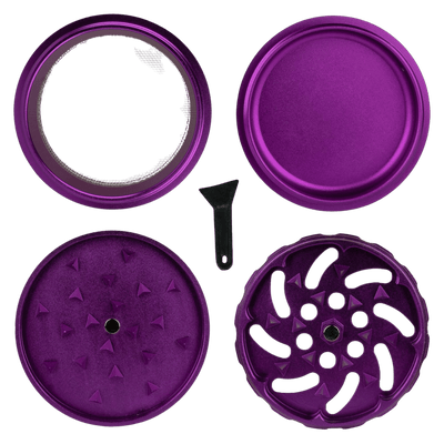 Unterseite des Medusa Keramik Spike Grinders mit Pollenfach