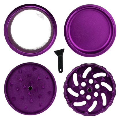 Unterseite des Medusa Keramik Spike Grinders mit Pollenfach