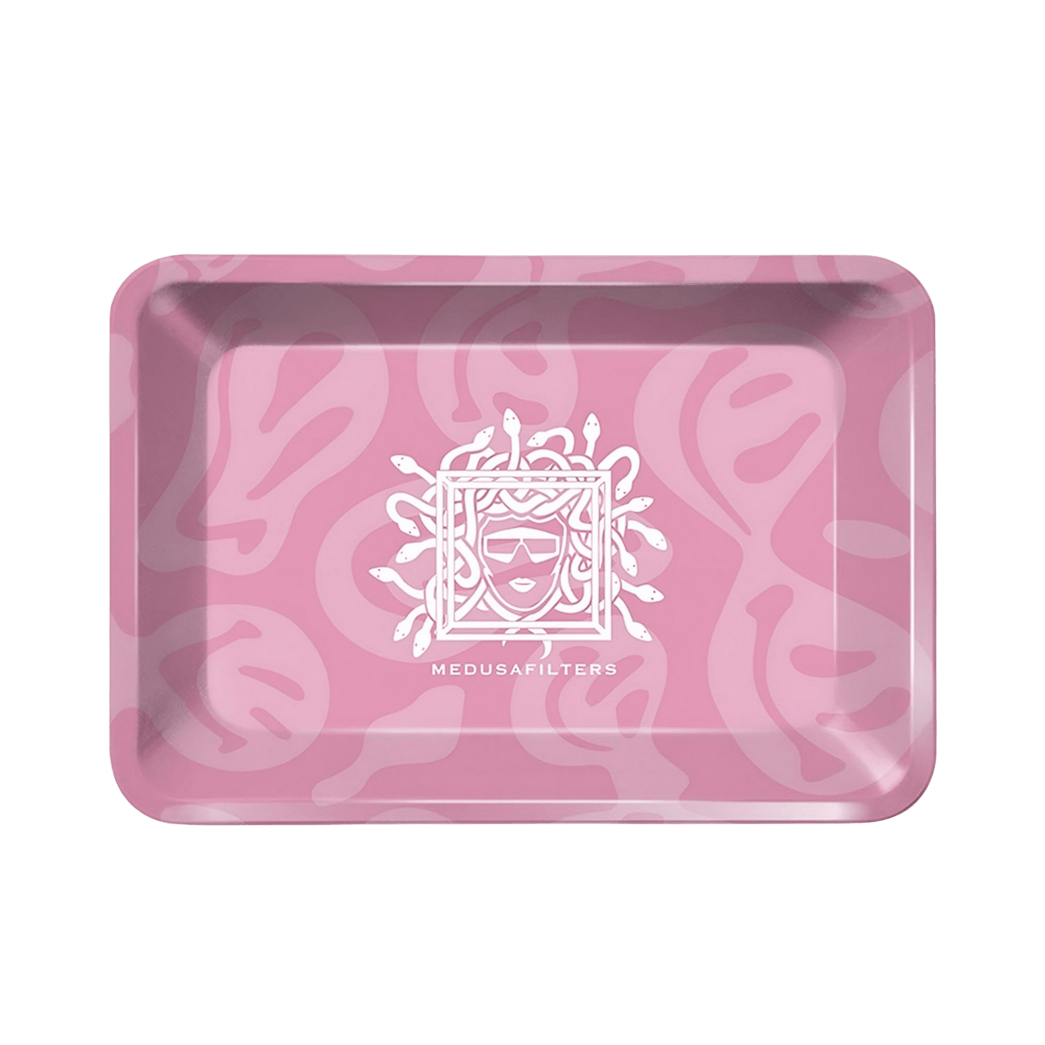 Medusa Rolling Tray Rosé aus Edelstahl, 18×12,5 cm