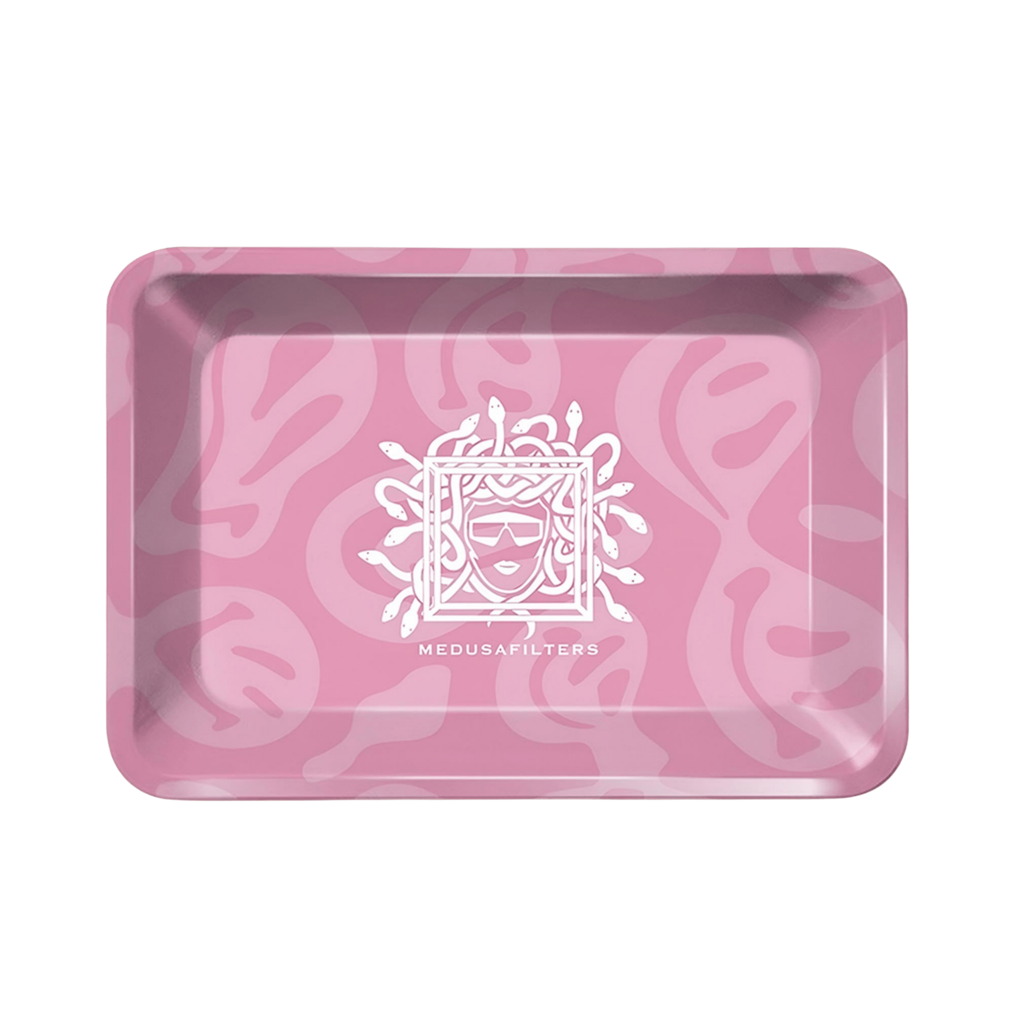 Medusa Rolling Tray Rosé aus Edelstahl, 18×12,5 cm