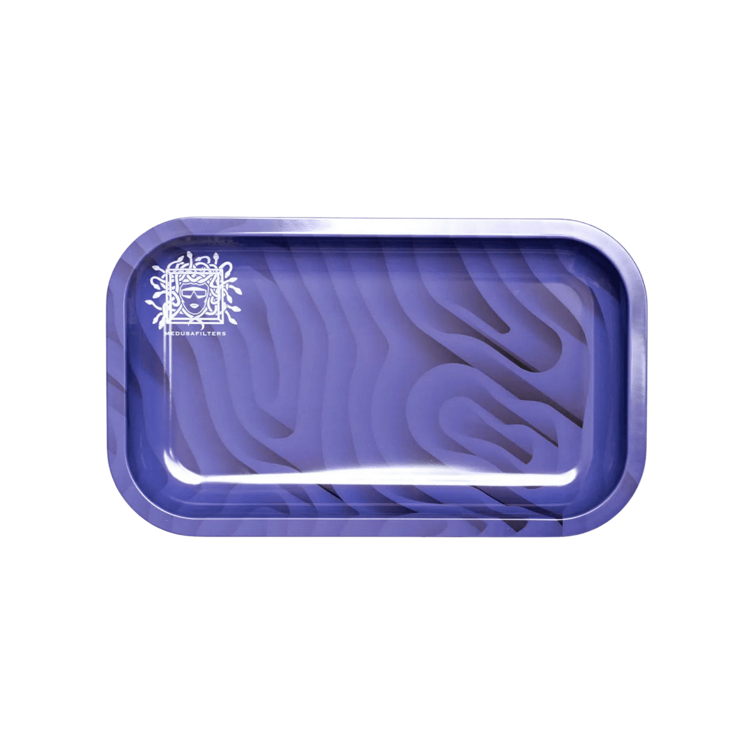 Medusa Rolling Tray XL Violet aus Edelstahl, 27×17 cm