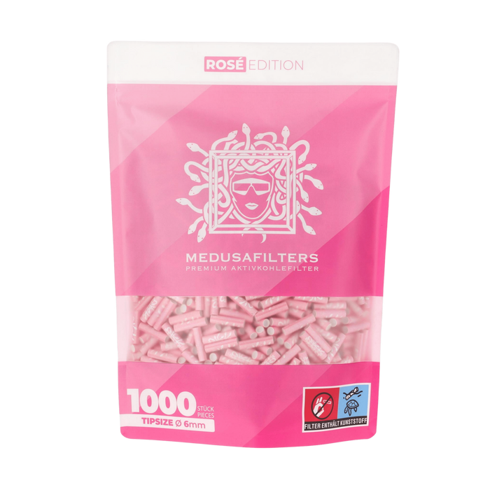 MedusaFilters Rosé Hybrid Aktivkohlefilter 6 mm im 1000er Pack