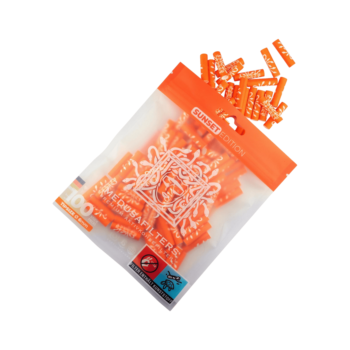 MedusaFilters SUNSET Hybrid Aktivkohlefilter 6 mm 100er Pack