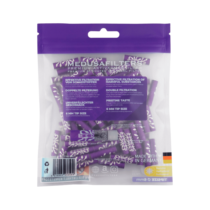 Detailansicht MedusaFilters VIOLET 100er Pack mit Produktinfos