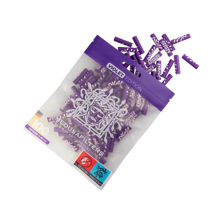 MedusaFilters VIOLET Hybrid Aktivkohlefilter 6 mm 100er Pack