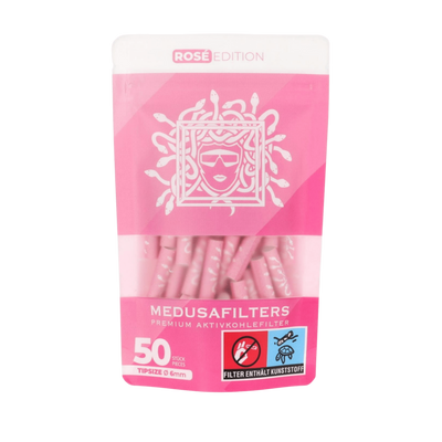 MedusaFilters Rosé Hybrid Aktivkohlefilter 6 mm 50er Pack