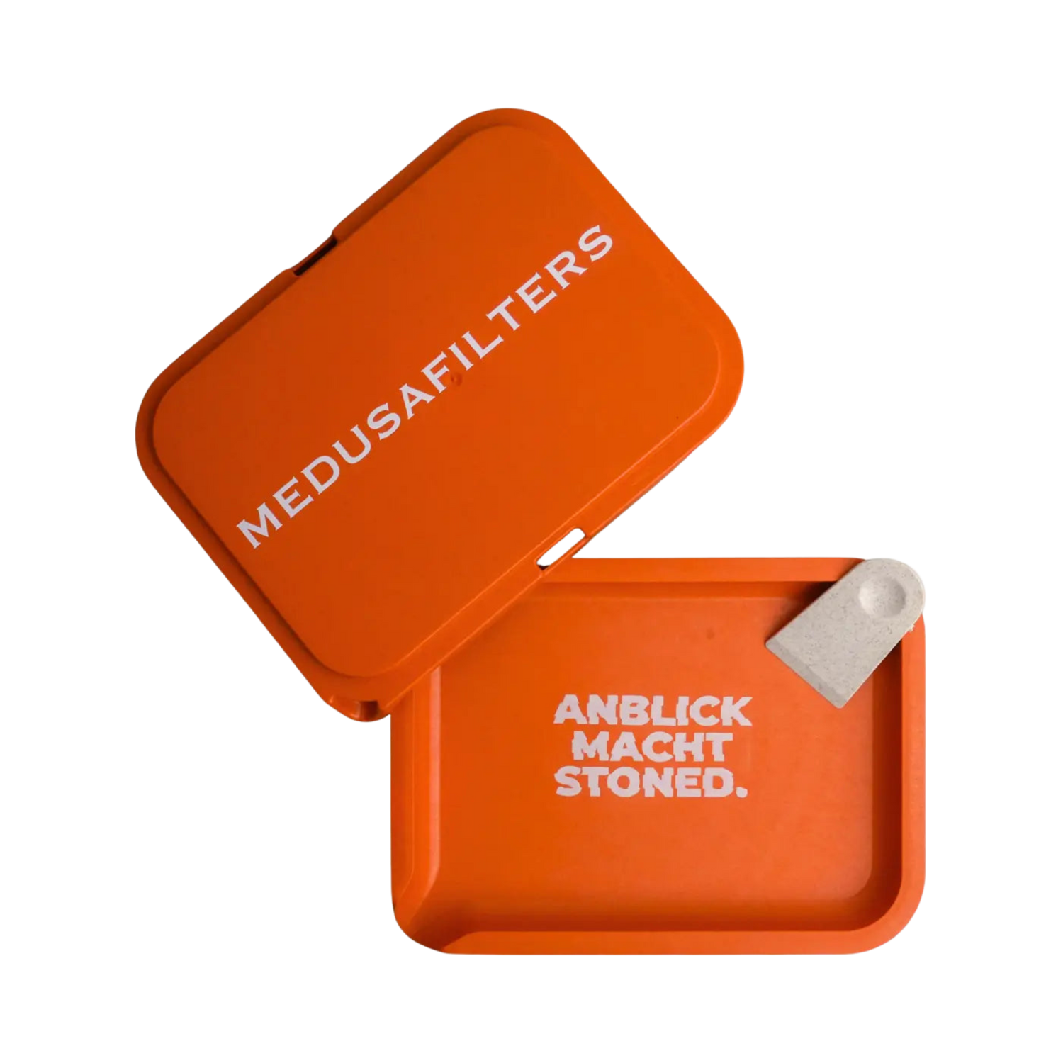 MedusaFilters Hemp Tray Kit Sunset offen mit Deckel und Spatel