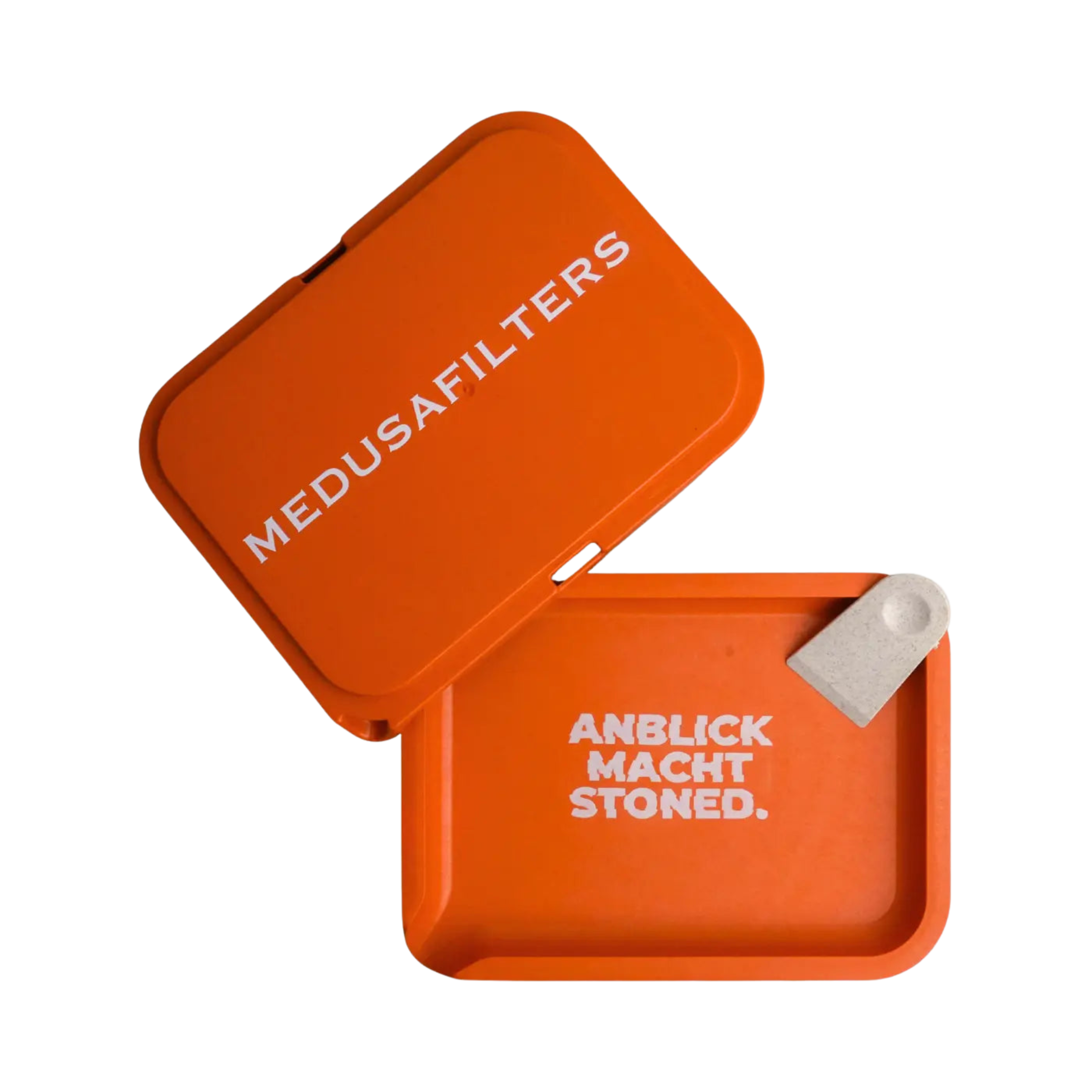 MedusaFilters Hemp Tray Kit Sunset offen mit Deckel und Spatel
