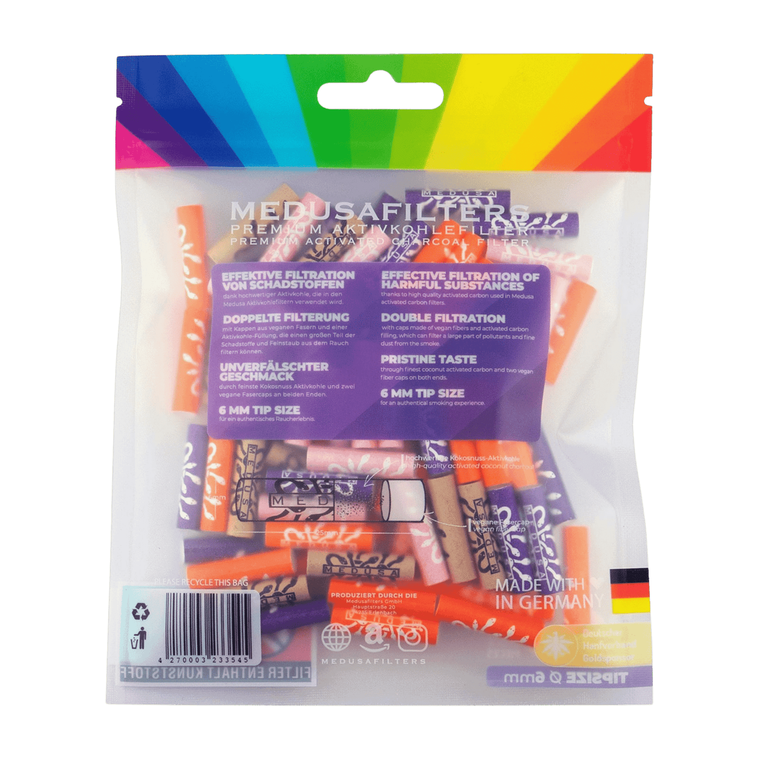 Detailansicht MedusaFilters MIXED 6 mm Hybridfilter im Pack