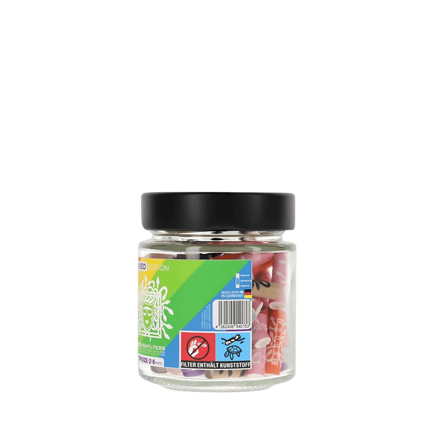 Nahaufnahme der MedusaFilters Mixed Rainbow Hybridfilter im Farbmix