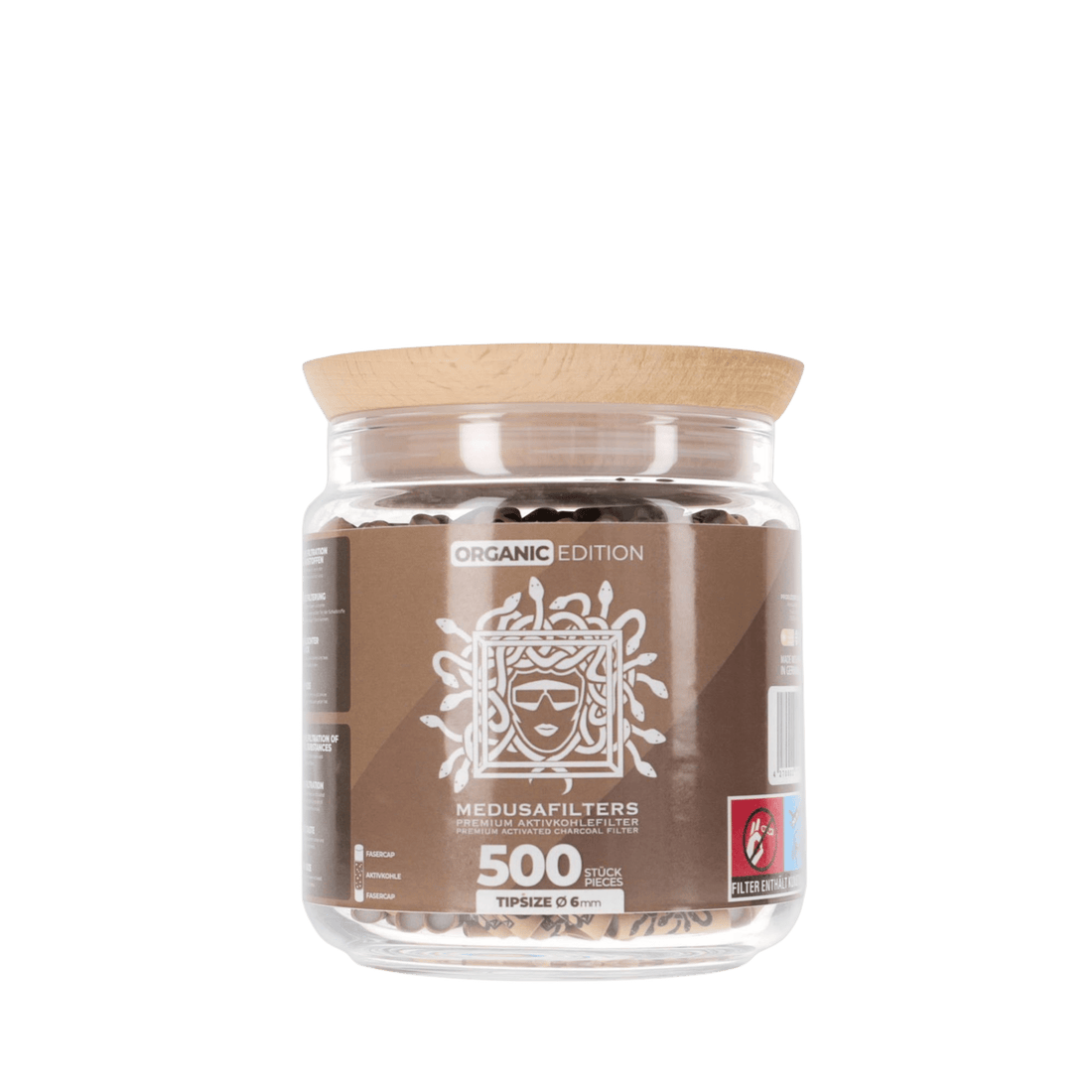 MedusaFilters Organic 500er Glas mit Hybrid Aktivkohlefiltern