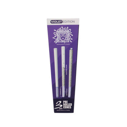MedusaFilters Pre-Rolled Cones Bleached 3er Box mit Violet Filtern